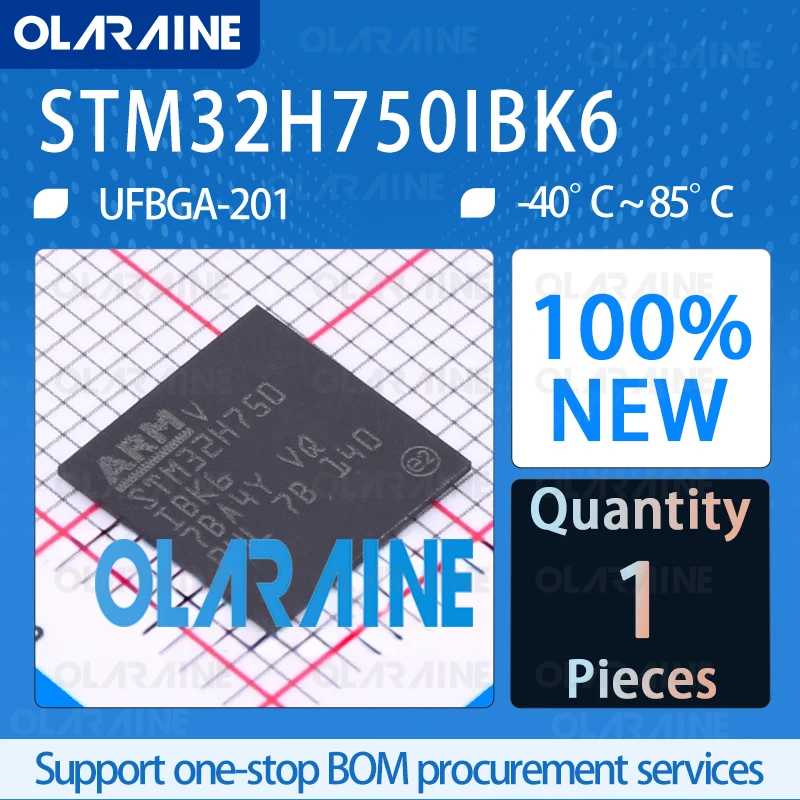 

STM32H750IBK6 UFBGA-201 100%New Embedded Processor 32bit ARM Microcontroller MCU IC chip circuit controller olaraine