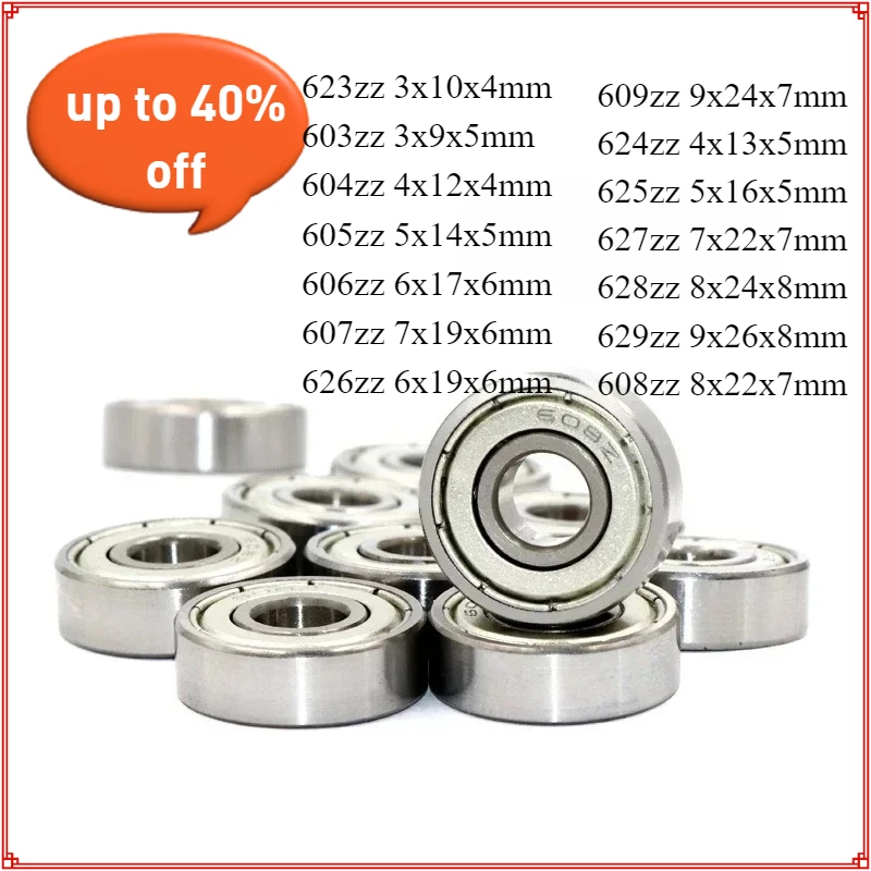 

10pcs Bearing 603 604 605 606 607 608 609 623 624 625 626 627 628zz 2RS 608zz 8x22x7mm Bearing Steel