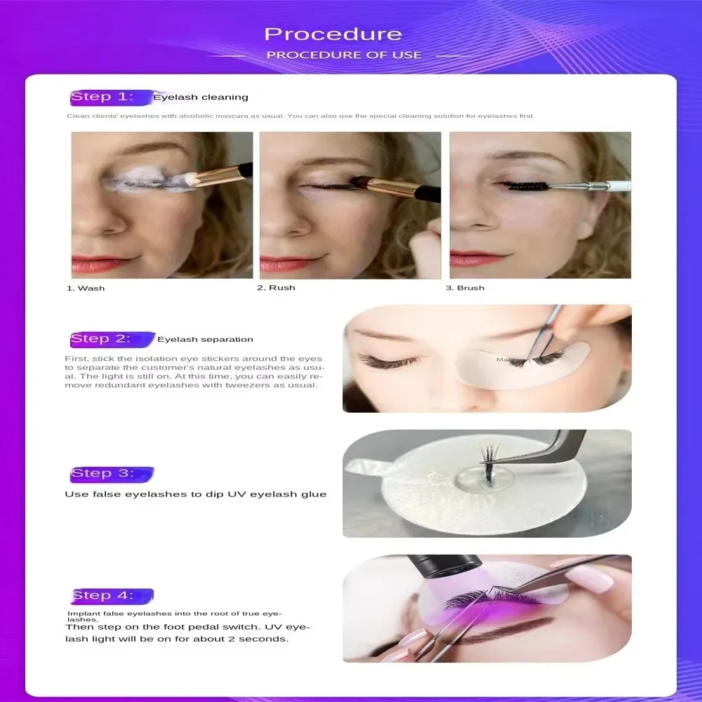 UV Ultraviolet Light LED UV Glue Curing Light Beauty Eyelash manicure False Eyelashes Grafting Foot Step Switch Floor Lamp