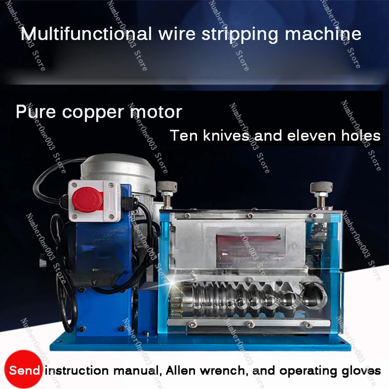 Electric Wire Stripping Machine 1.5-38mm Cable Stripper Copper Peeler For Copper Aluminium Wire Recovery 370W 750W