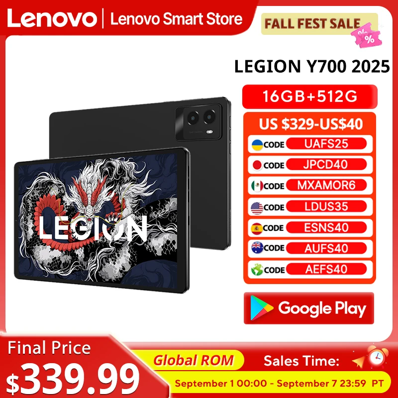 Lenovo Legion Y700 2025 タブレット 16+512GB 黒 グローバル版 特別割引