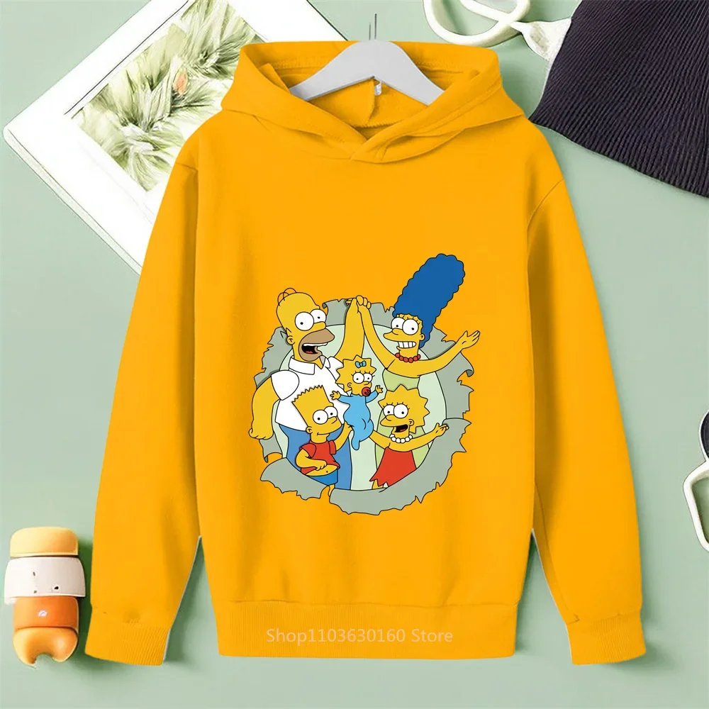 New Hoodie Alert! Simpson Family Print for Boys & Girls - Casual yet Chic, Perfect for Autumn/Spring Adventures