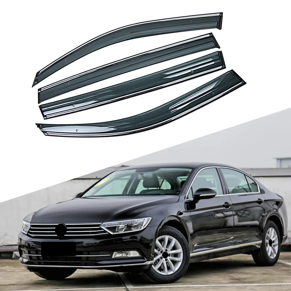 

For VOLKSWAGEN VW Passat B8 2014-2019 Sedan Car Window Sun Rain Shade Visors Shield Shelter Protector Cover Trim Frame Sticker