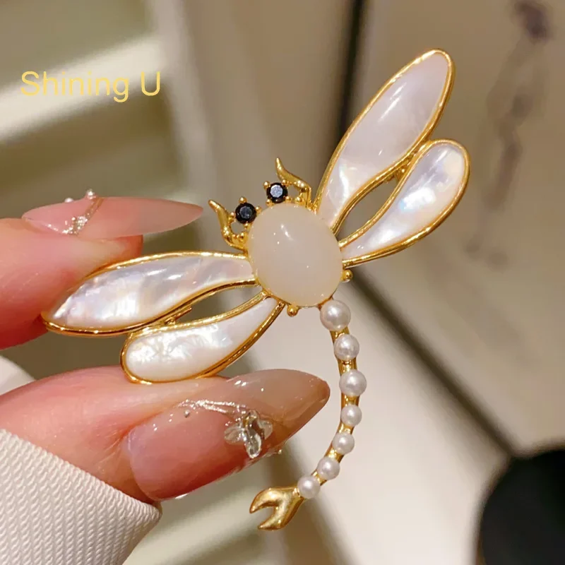 

Shining U Luxury Natural Shell Scorpion Brooch for Women Men Fashion Accessory Gift