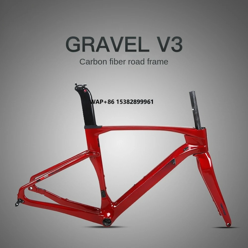 

GRAVEL V3 Carbon Fiber Gravel Bike Frame 700x40c All-Terrain Adventure Road Frame