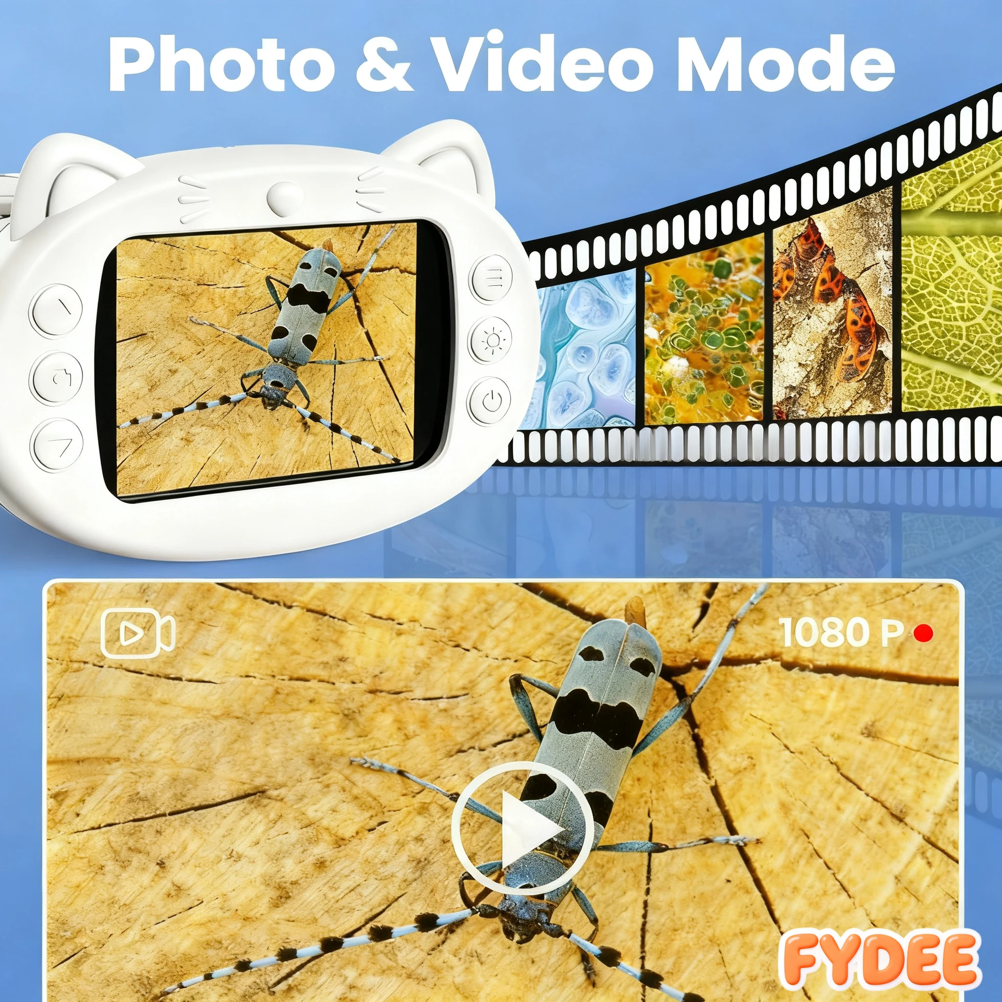 Crianças microscópio 500x ciência e educação microscópio portátil 2.4 Polegada bolso usb microscópio presentes de aniversário para meninos e meninas