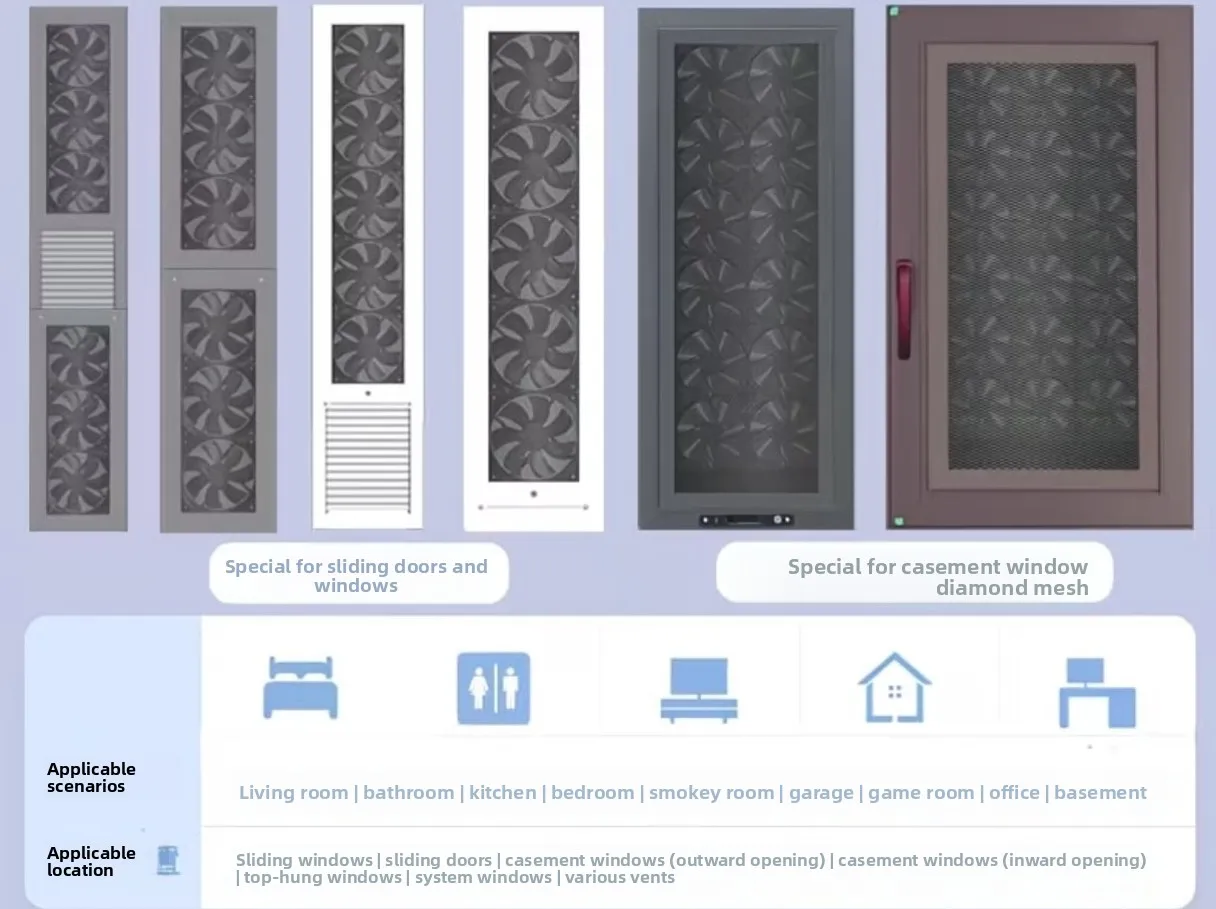 

No Punching No Installation Silent Glass Window Ventilation Exhaust Fan Suitable For Kitchen Various Colors