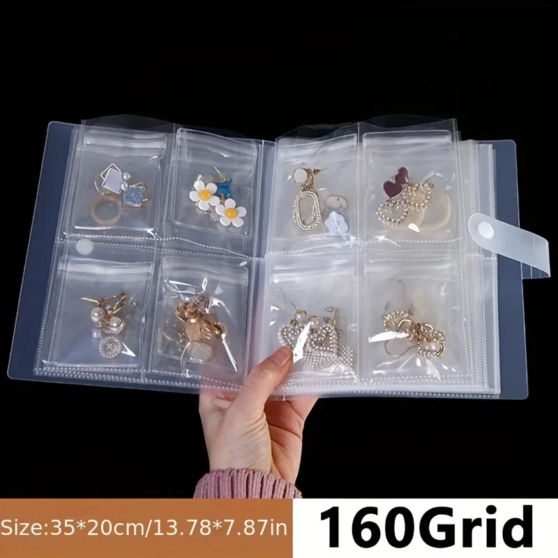 1pc Plastic Transparent Dustproof 84/160 Grids Anti-oxidation Jewelry Accessories Storage Bag Packaging Bag Organizer Holder