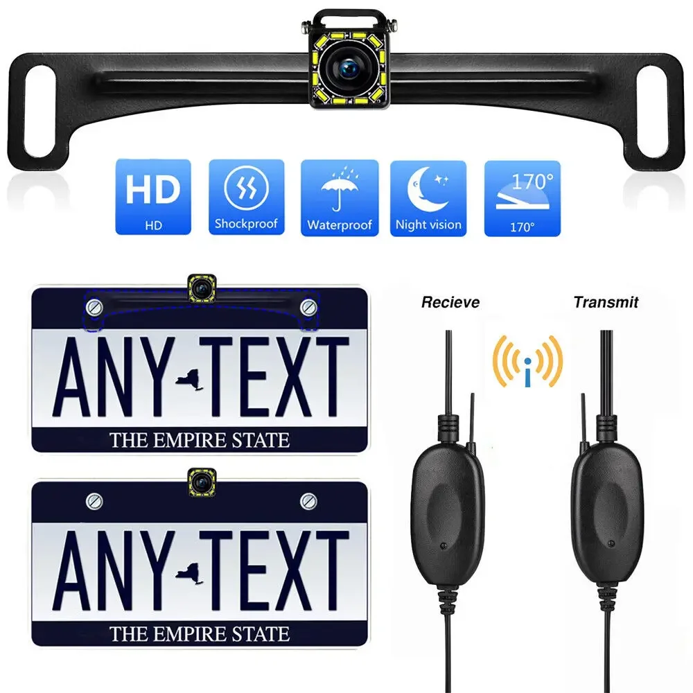 

Wireless Reverse Backup Camera HD Night Vision Waterproof Rear View Parking Kit