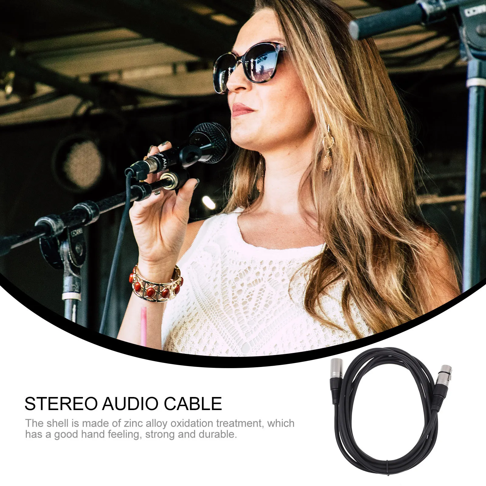 

1Pcs Microphone Male to Female Audio Cable Durable Zinc Alloy Plug Signal Wire for Guitar Mixer Amplifier Equalizer