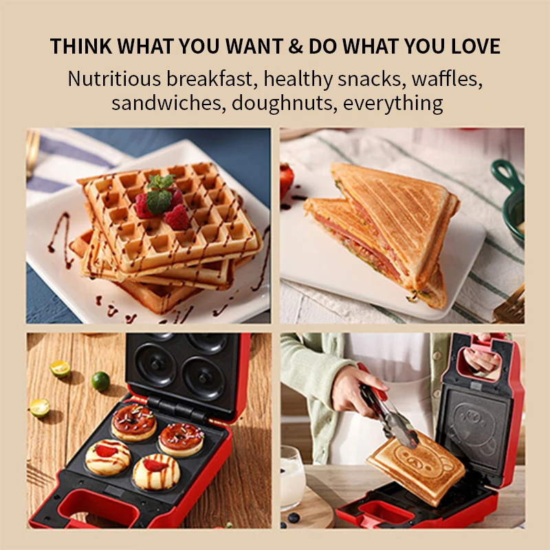 YIDPU Sandwich New 2024 breakfast machine divine tool household bread machine light food machine waffle multifunctional toaster