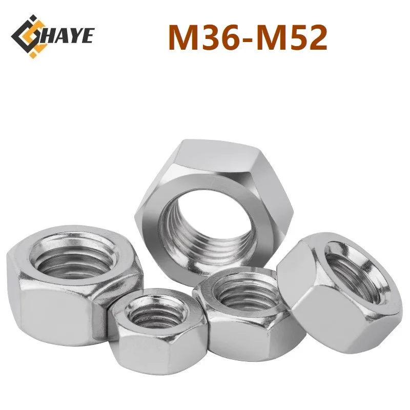 

304 Stainless Steel M36 M39 M42 M45 M48 M52 Hexagon Fine Pitch Thread Nuts Serrated Nut