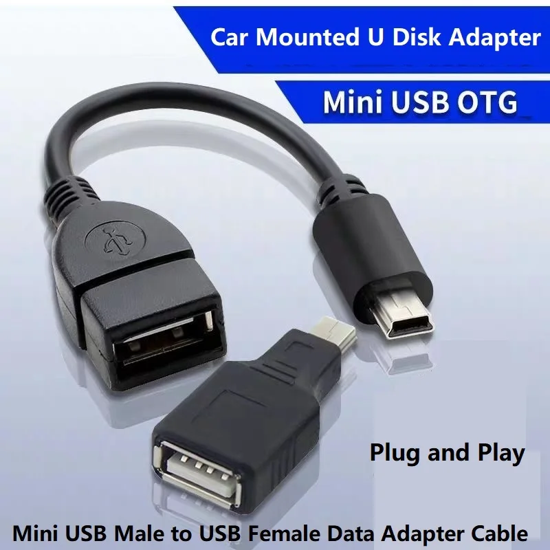 Mini USB OTG Cable for Digital Cameras USB A Female to Mini USB Male Adapter Cable 5P OTG V3 Port Data Cable For Car Audio MP4