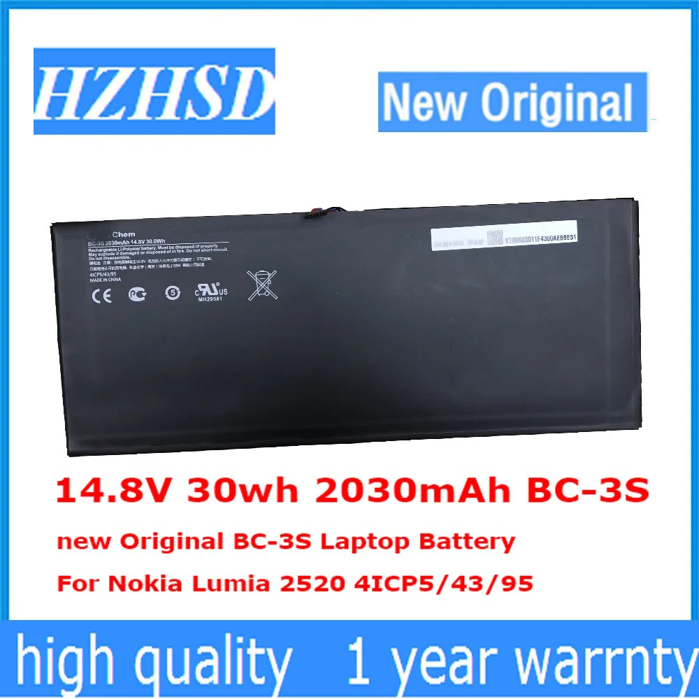 14.8V 30wh 2030mAh BC-3S Original Laptop Battery For Nokia Lumia 2520 4ICP5/43/95