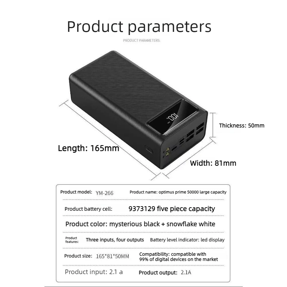 Power Bank 30000mah 40000mAh 50000mah PowerBanks Battery Digital Display for Iphone Samsung Huawei Xiaomi Fast Charging - view 5