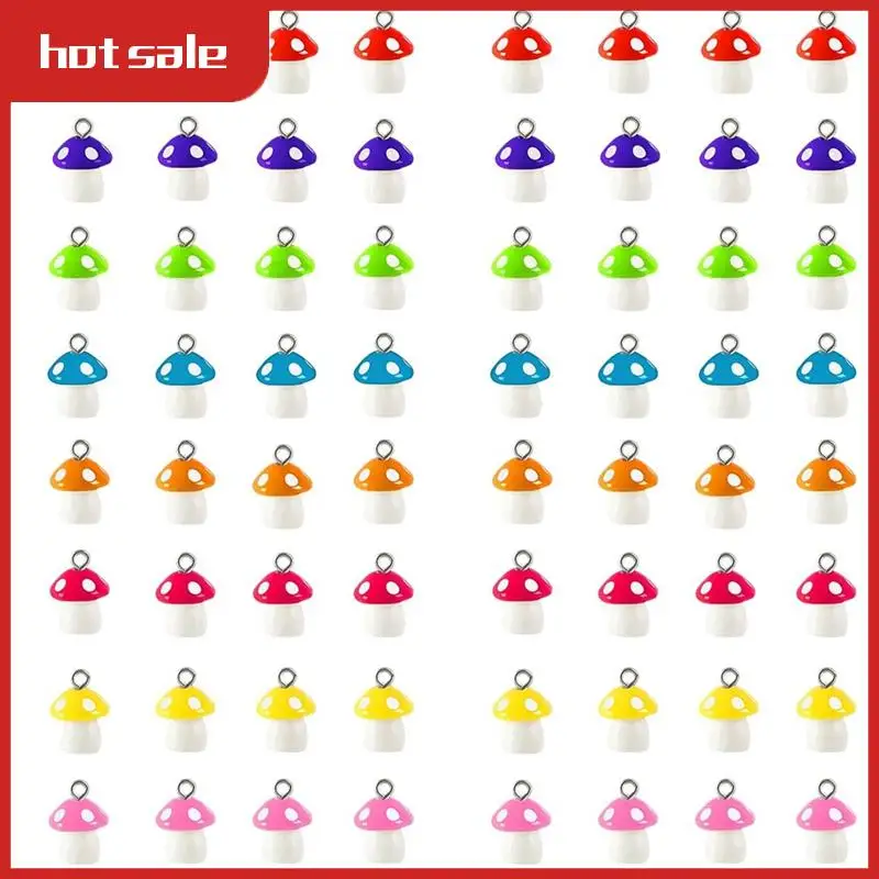 

Подвески в виде грибов, очаровательные бусины из смолы в виде гриба, орнамент, светящийся в темноте кулон для изготовления браслета и ожерелья своими руками, 64 шт.