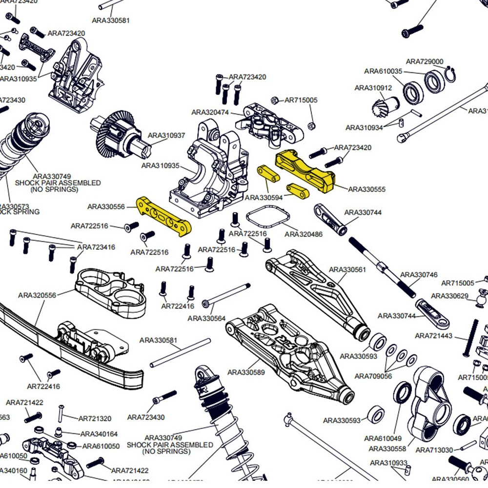 # ARA 330555   Soporte de brazo inferior de suspensión para RC 1/5 ARRMA Kraton Outcast # ARA5210 # ARA5810