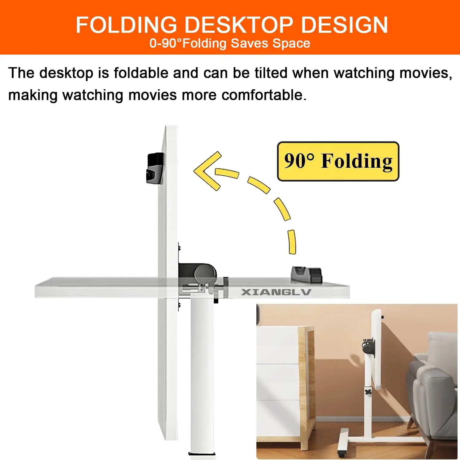 سرير فوق السرير بعجلات، طاولة كمبيوتر محمول قابلة لتعديل الارتفاع مع رف، مكتب منزلي محمول، مكتب كمبيوتر محمول محمول C