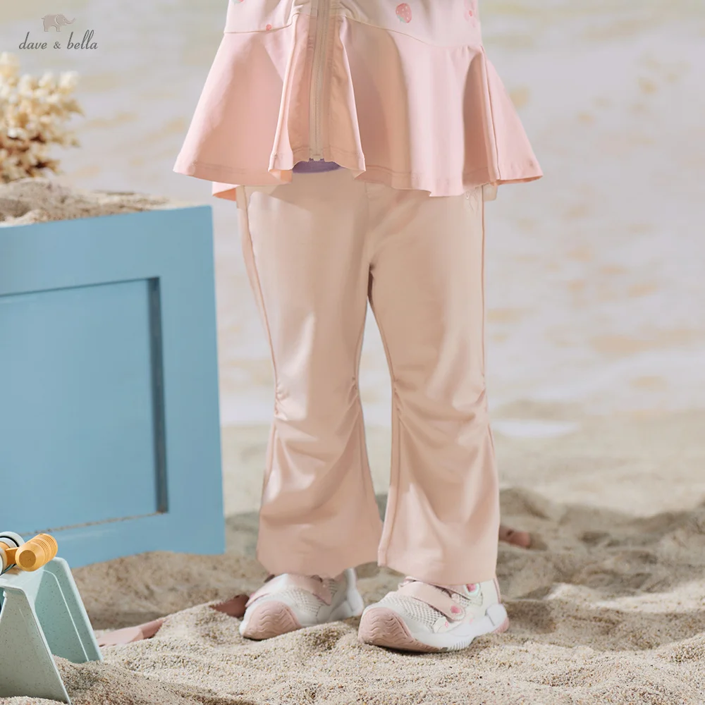 Dave Bella Girls Summer Pants Baby Kids Cool Knitted Trousers Children Clothes Casual Elastic Waist Fashion Outdoors DB2261739