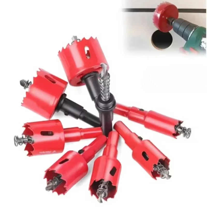 1Pcs 16-200mm Bi-Metal Hole Saw HSS Drill Bits with Pilot Drill Spring PVC Iron Wood Drilling Opener for Home Renovation