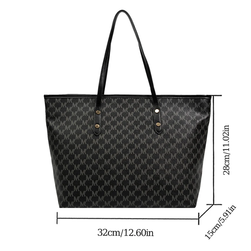 Large Capacity Shoulder Bag Women's PU Leather Handbag for Commuting and Casual Use, Versatile Tote Bag