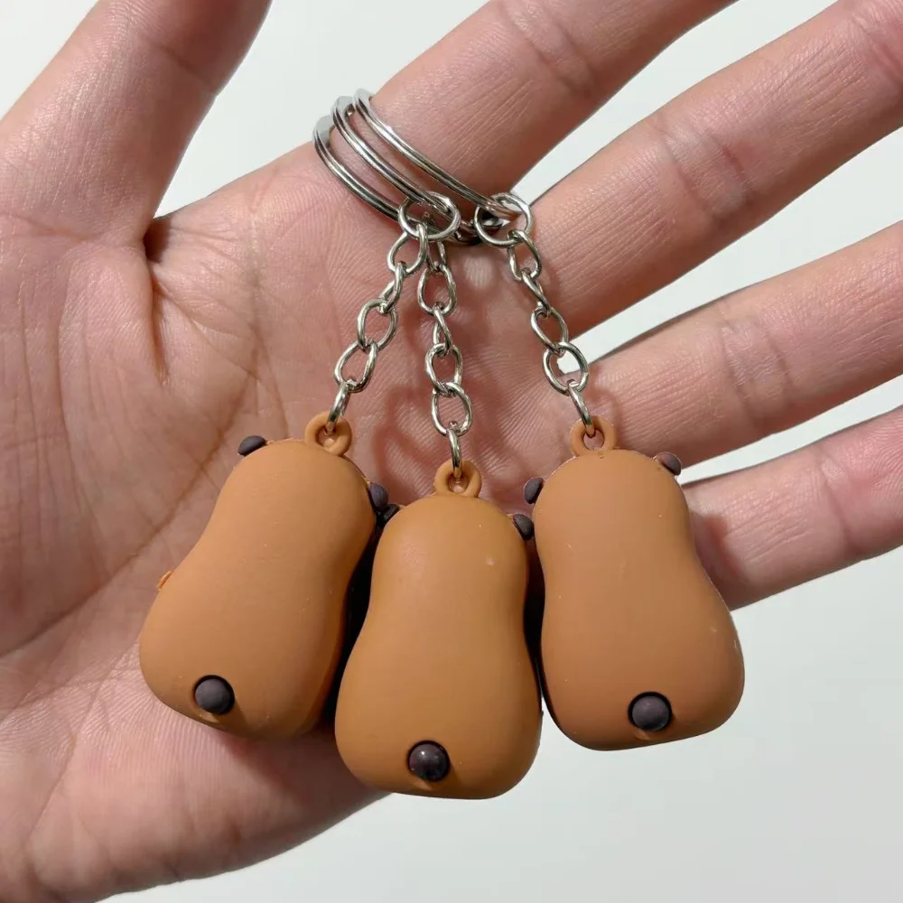 

New Kapibala Key Chain Hugging Fruit Series Cute Kapibala Pendant Couple Key Chain School Bag Blind Bag Car Key Accessories