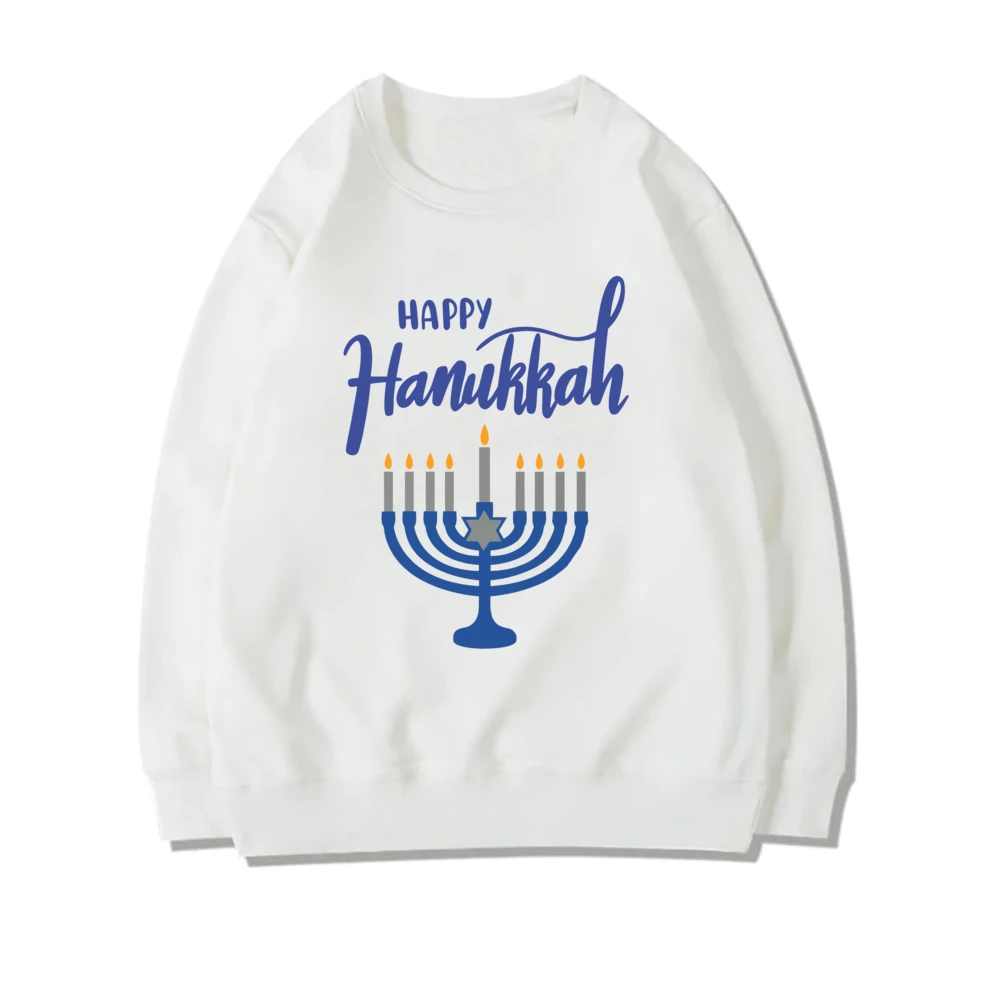 Peace Love Chanukah Printed Sweatshirt Hapyy Hanukkah Female Hoodie Jewish Holiday Women Outfit Winter Girls Long Sleeve Clohes