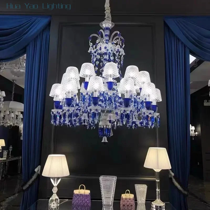 Postmodern Design Style Metal Indoor Hotel Cafe Ceiling Atmosphere Decoration Red Retro Style Crystal Chandelier Pendant Lights