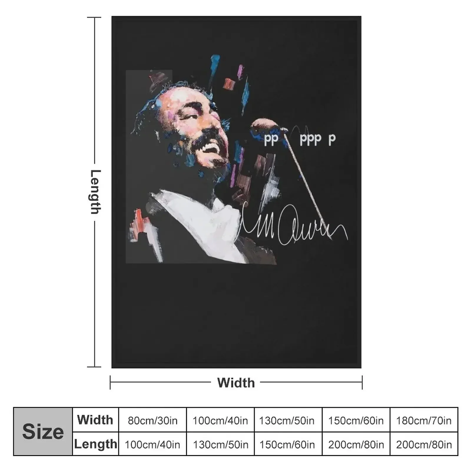 Original Portrait of Luciano Pavarotti Throw Blanket Heavy Summer Beddings Blankets