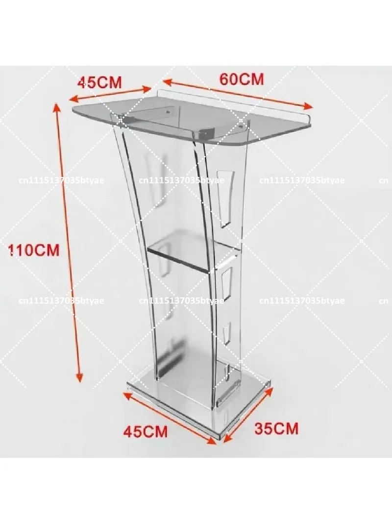 Acrylic Podium for Events, Removable Hosting Stage with Colorful LED Lights, Award Ceremony Podium, Conference Signing Stage