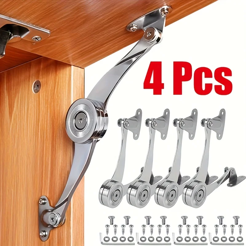 4pcs Freely Adjustable Gas Spring for Cabinets and Wardrobe Lift-Up Doors, Hydraulic Support.