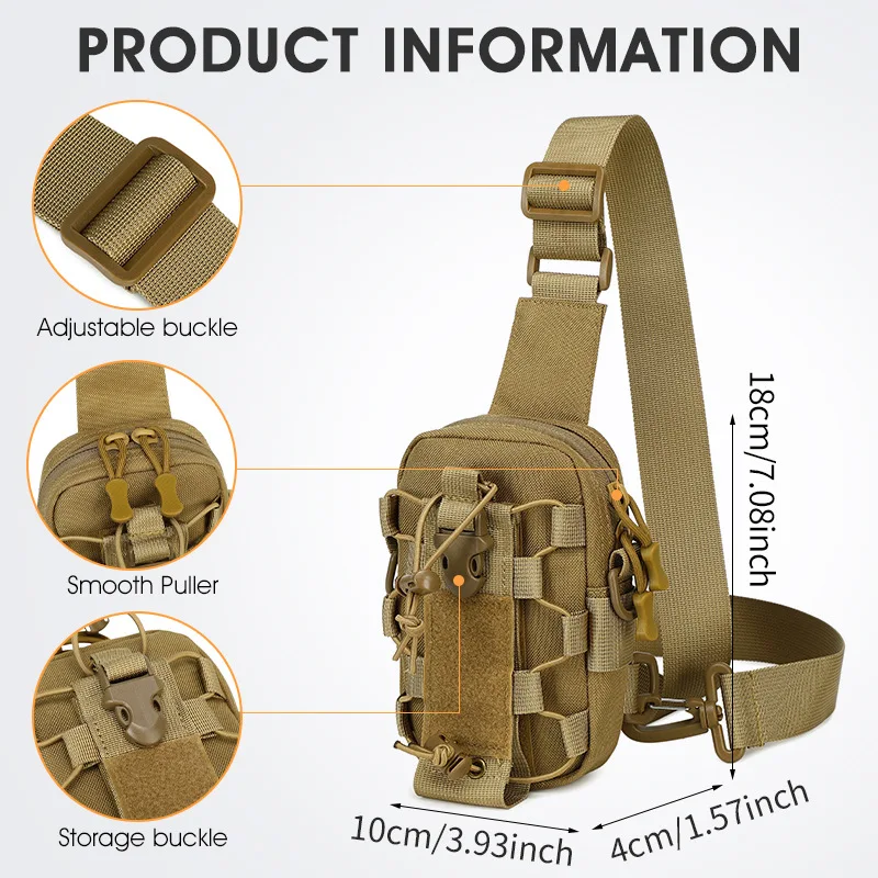 

Wear-resistant Oxford cloth outdoor kettle mobile phone storage oblique span bag camouflage waterproof mountain chest bag