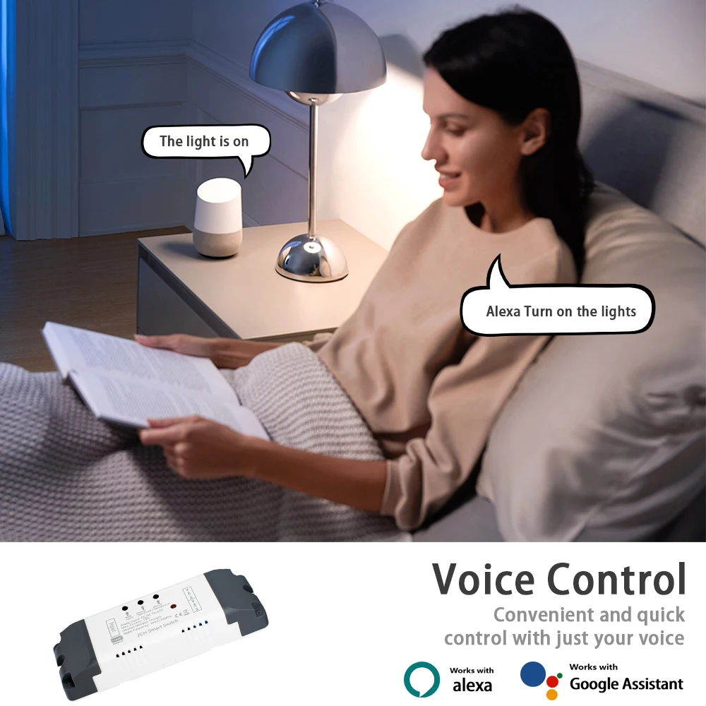 Tuya 2 Channel Smart Wifi Electric Linear Actuator Motor Controller,AC DC 12V 24V 110V 220V Switch,RF433 Remote,2CH Pulse Relay