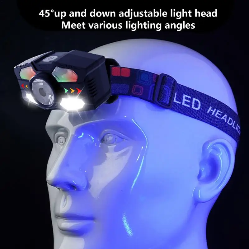 Super Bright Headlamp USB Rechargeable Multi-functional Sensor Headlight Portable Fishing Camping Outdoor Head Lamp Flashlight