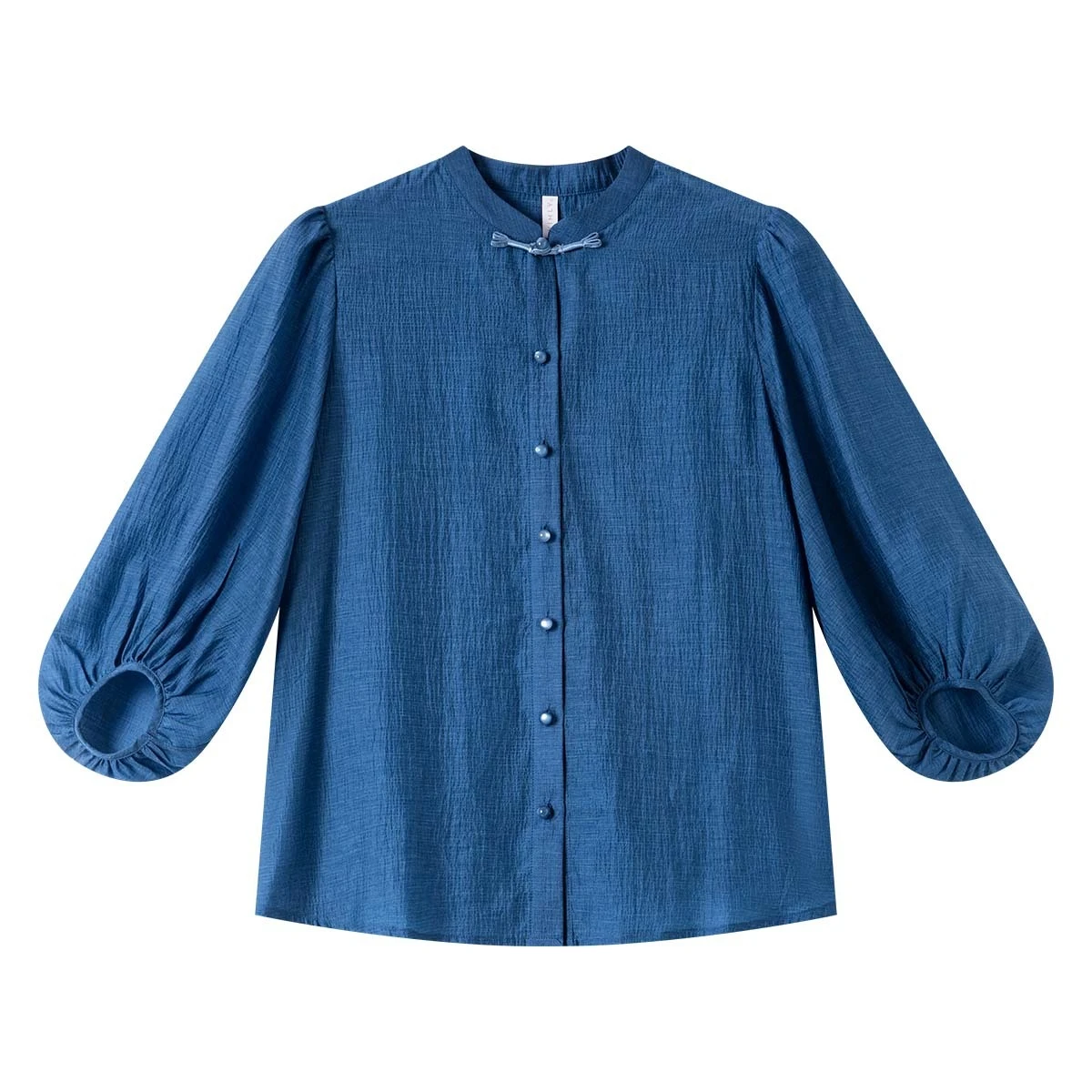 VIMLY Shirt Women Elegant Chinese Style 2025 Autumn New Lantern Sleeve Blouse for Woman Casual Chiffion Button Female Tops A3002