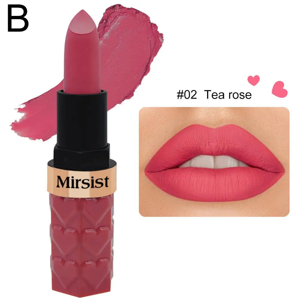 6-color Matte Private Label Solid Lipstick Custom Logo Makeup Tube Package Lipstick 3.5g Long-lasting Bulk Moisture Velvet M6O2