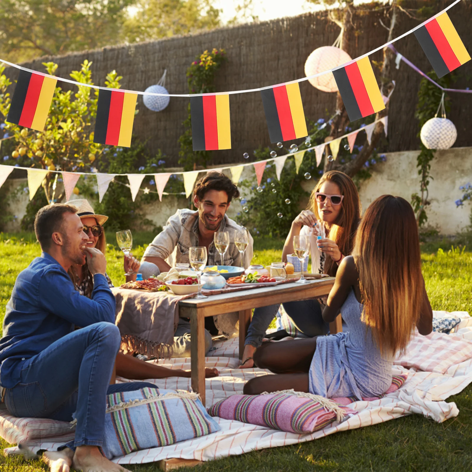 1 مجموعة ألمانيا العلم الرايات مادة البوليستر نمط واضح تطبيقات واسعة تخطيط الحفلات ديكور ألمانيا الزينة