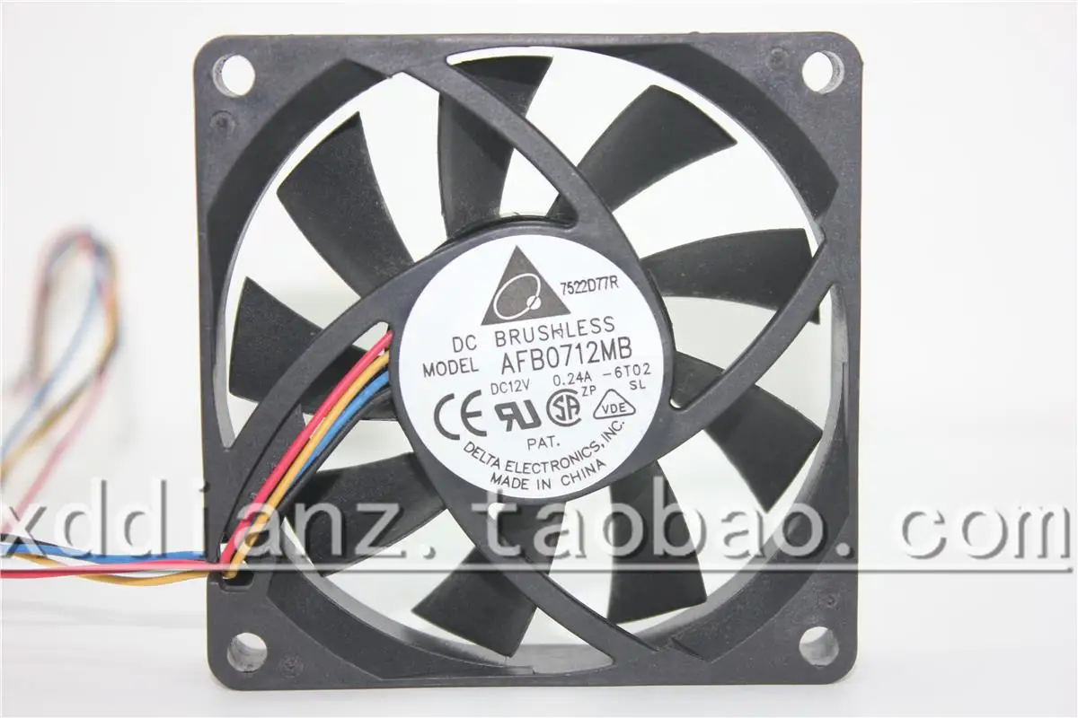 Afb0712mb 7015 12v 0.24a 70*15mm ventilador de refrigeração quatro linhas