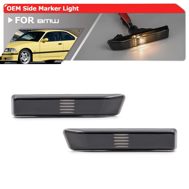 Smoked Lens Front OEM Side Marker Turn Signal Indicator For BMW 3Series E36 LCI 318i 318is 318ti 323i 323is 328i 328is E53 X5