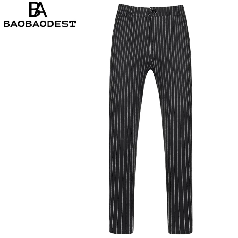 

"Custom Tailored Men's Striped Suit Pants | Flat Front Slim Fit Formal Trousers | Business Office Wedding Dress Pants | Premium