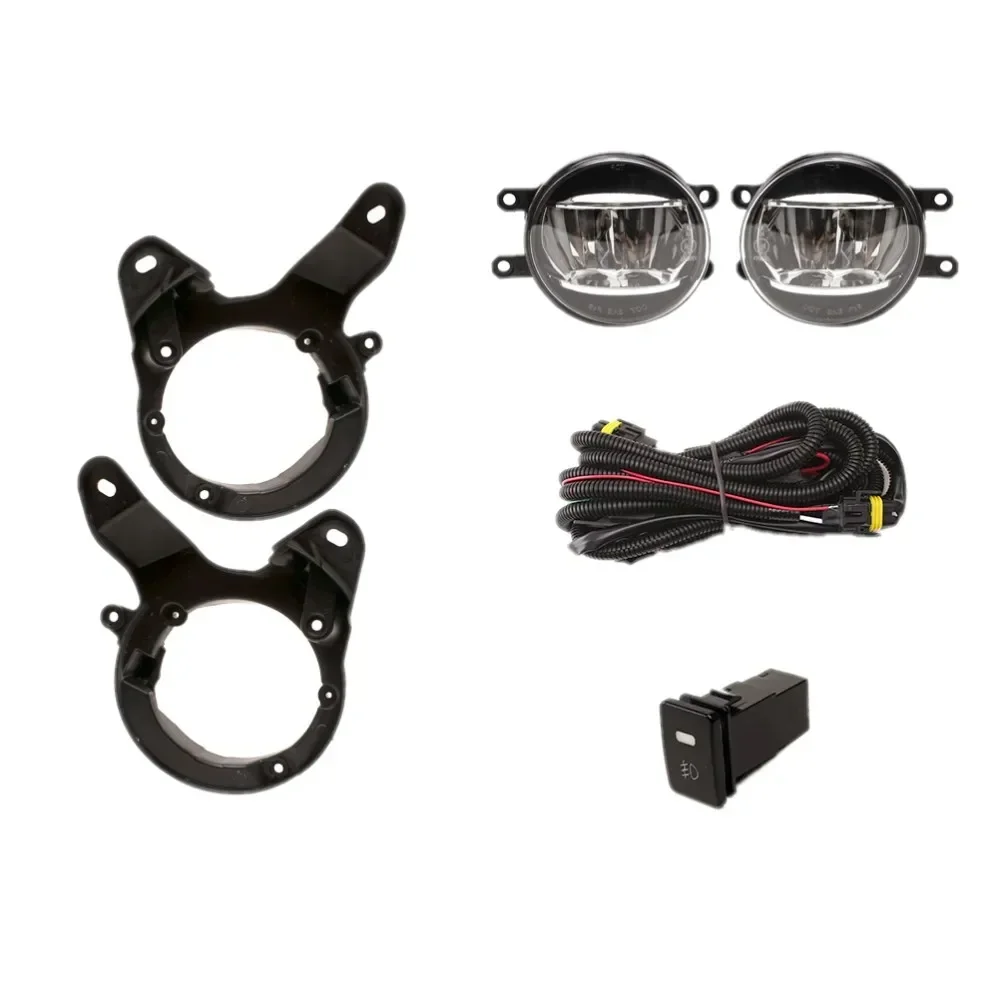 July King Car Fog Lamp Assembly Kit for Toyota C-HR Japan Europe 2016-2019, 6000K 10W LED Fog Lamp + Bracket + Harness + Switch