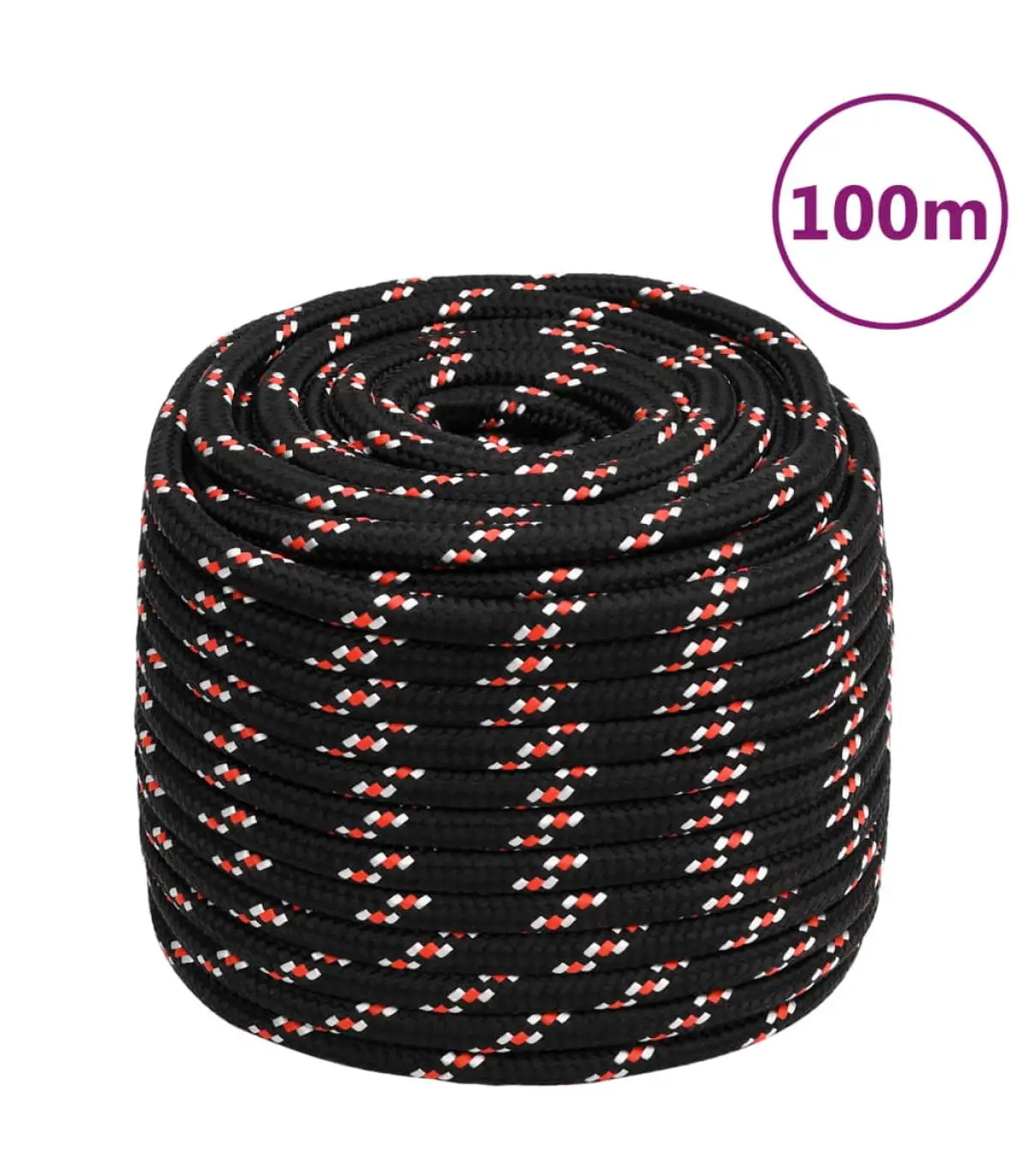 Black polypropylene boat rope 18 mm 100 m metal ropes and ropes