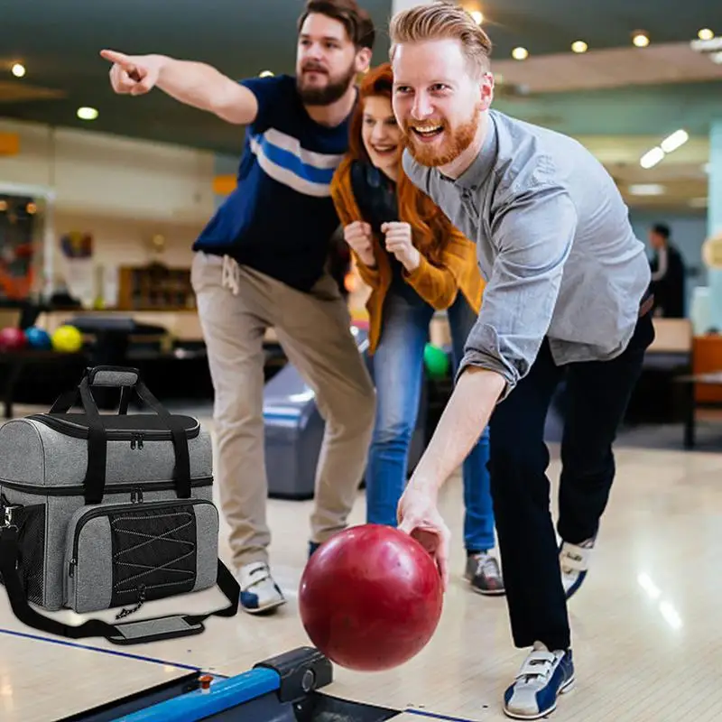 Bowling kugel tasche 2022 Bowling kugel tasche mit Doppel kugel halter für Bowling schuhe bis Herren größe 16 und Zubehör tasche nur