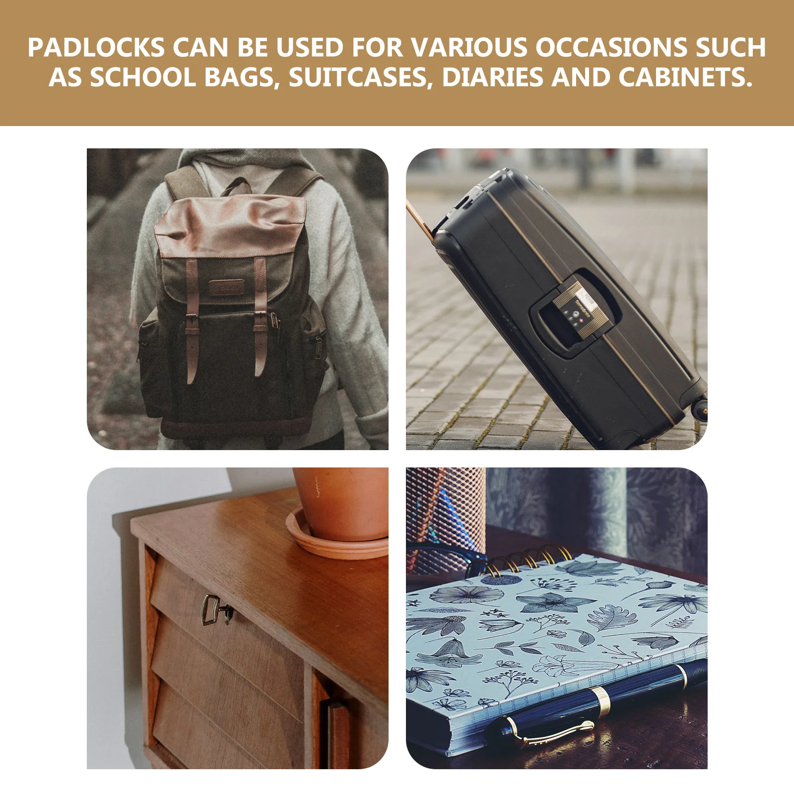 Candado de combinación de 4 dígitos, candado seguro portátil de aleación de Zinc para casillero de gimnasio, candado de combinación para uso escolar