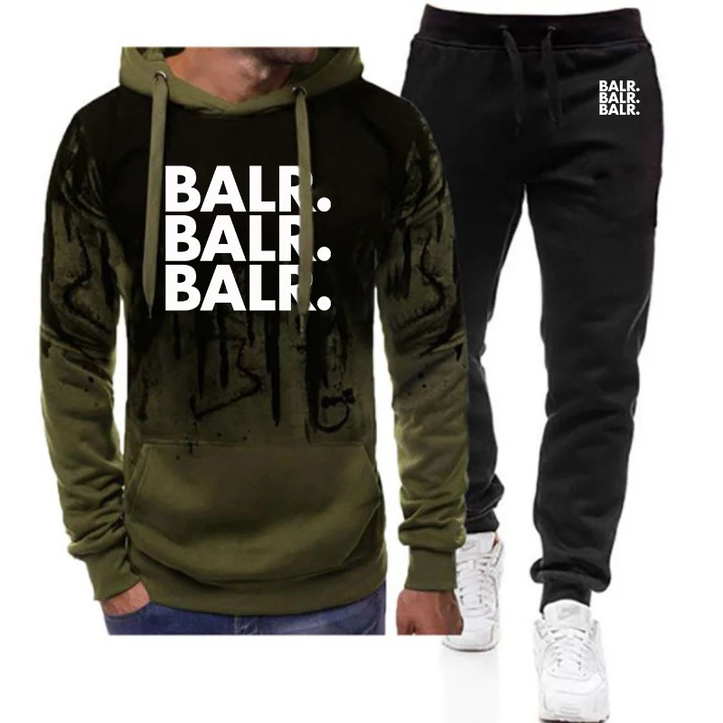

2026 Spring And Autumn BALR Logo Print Men's Premium Fabric Skin-friendly Comfortable Anti-collision Shirt Hoodies Pants Suits