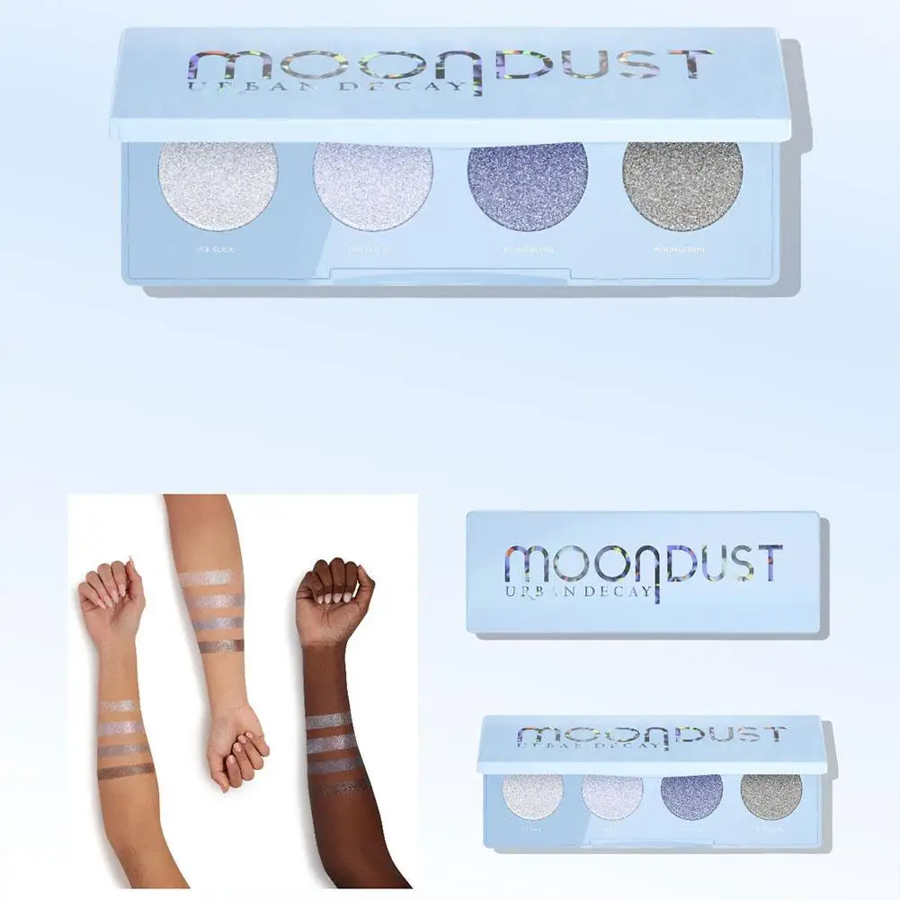 MoonDust 4-Color Eyeshadow Palette - Hypoallergenic Shimmer Matte, High Color Payoff Blendable, Radiant 3D Eye Makeup For All
