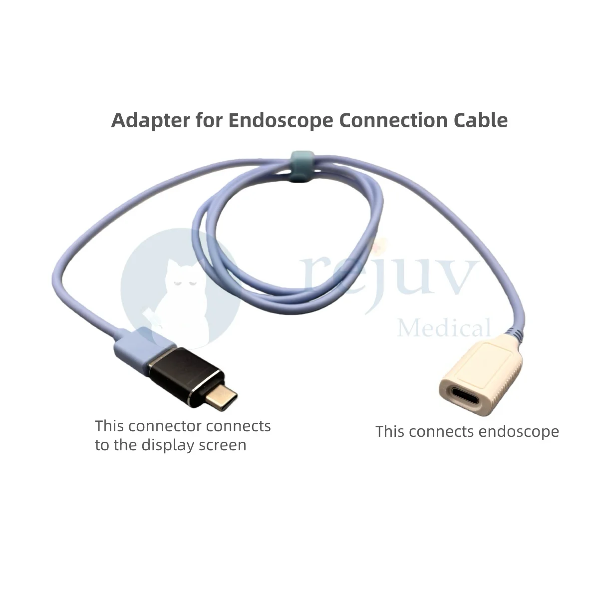 Vet Adapter for Endoscope Gastrointestinal Connection Cable Two Types of Interfaces Veterinary Surgery Veterinarian