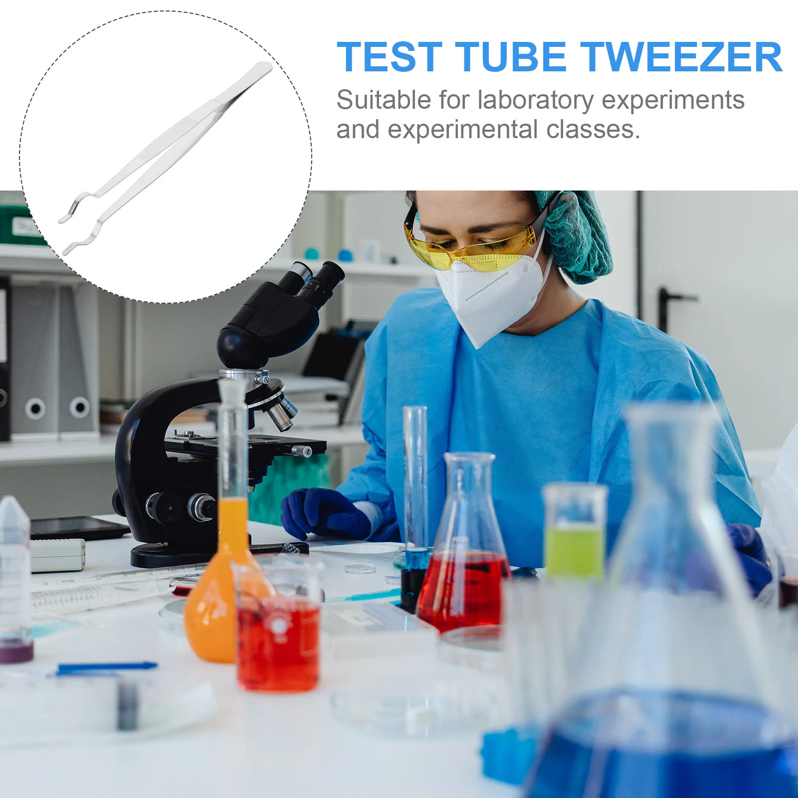 

1pc Stainless Steel Test Tube Tweezer Durable Laboratory Equipment For Experiment Centrifuge Tube Clip Metal Plier Round Nose
