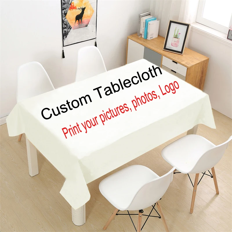 Customize Any of Your Designs/Image/Logo Table Cloth Rectangular Waterproof Party Table Cover Wedding Tablecloth