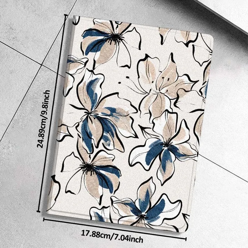 

Blue Artistic Floral Pattern For iPad Pro 10th 11th 5th 6th 7 8 9 2 gen 11 13 M4 M5 10.2 9.7 12.9 10.5 10.9 Inch Tablet Case
